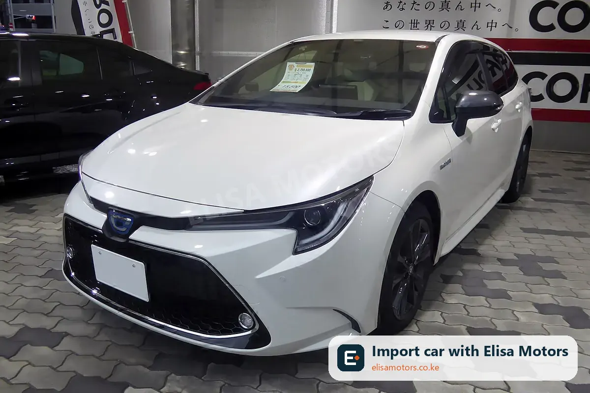 Toyota Corolla Touring Hybrid W×B E-Four price in Kenya | Elisa Motors Toyota Corolla Touring Hybrid W×B E-Four station wagon for sale in Kenya, import from Japan